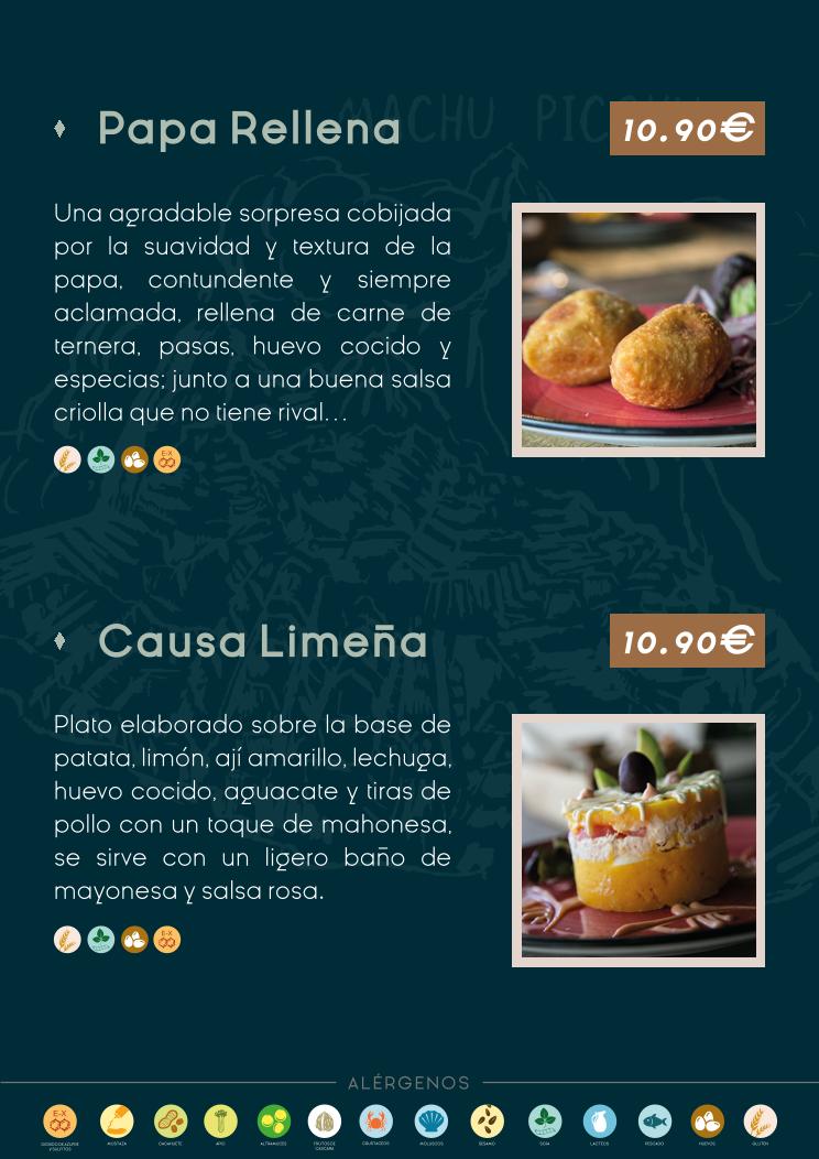 carta de platos